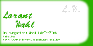 lorant wahl business card